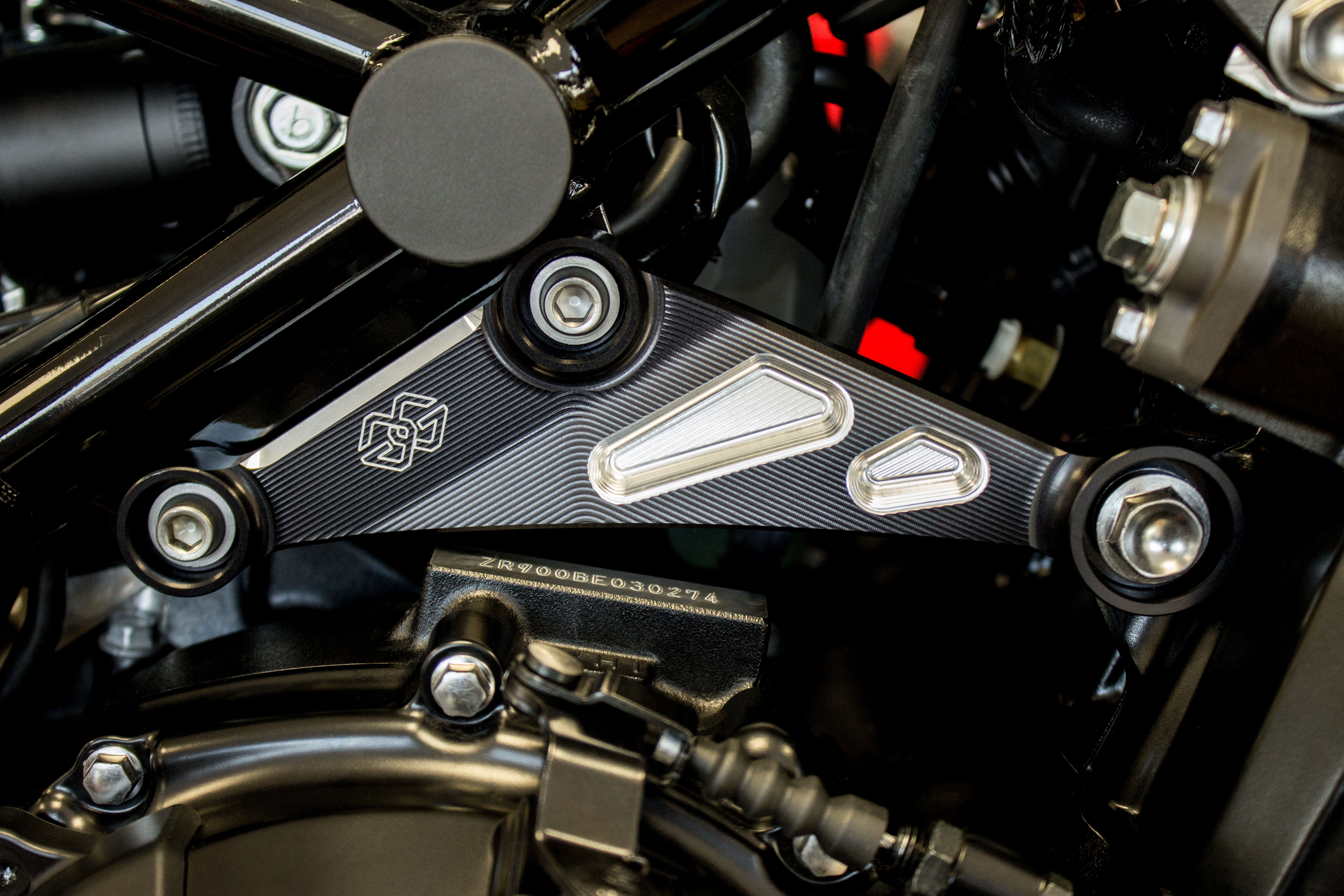 Motorhalter schwarz-silber