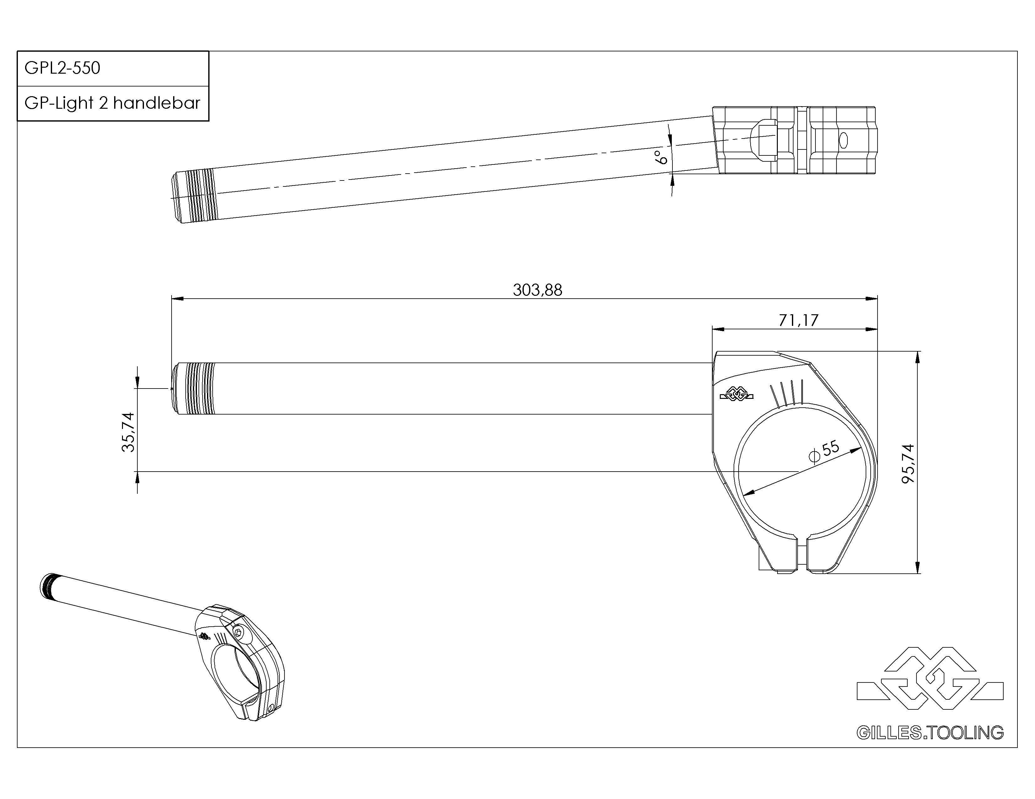Lenker GP-LIGHT 2 550 schwarz