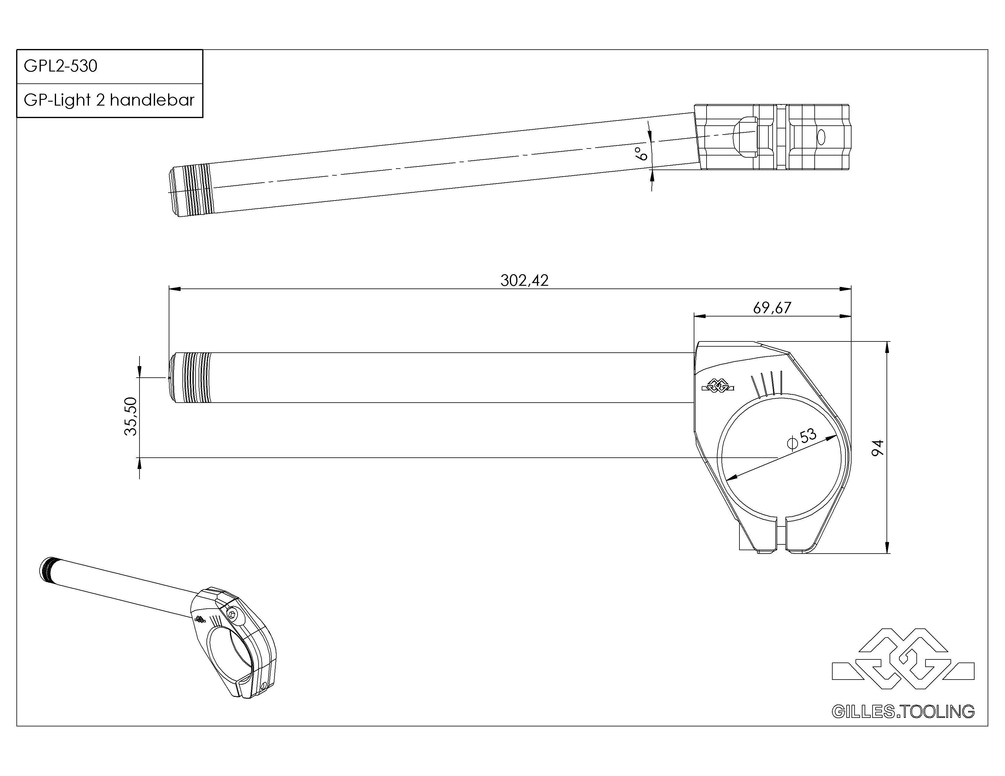 Lenker GP-LIGHT 2 530 schwarz